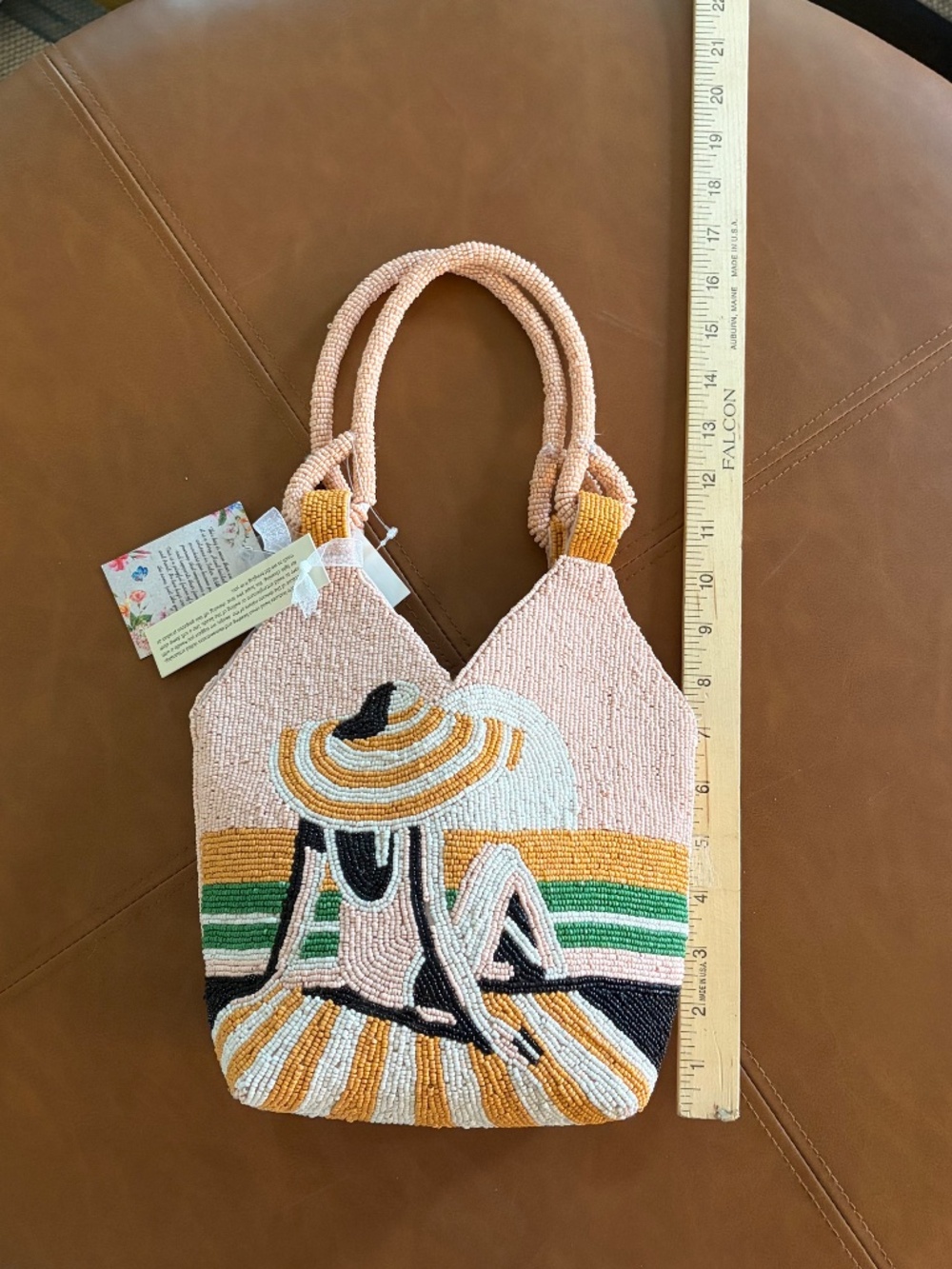 Sunset Lady on the Beach Beaded Purse Viral NWT Handcrafted in India NWT - Picture 7 of 7